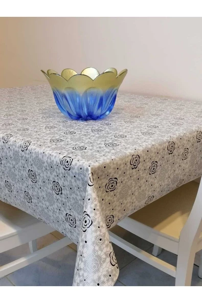 Kaydırmaz Tabanlı Pvc Muşamba - Desenli Silinebilir Masa Örtüsü - Resim 2