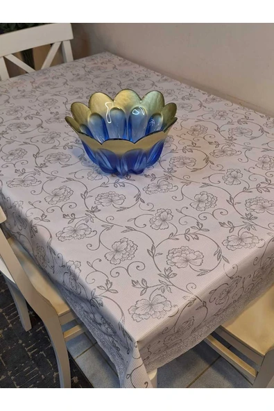 Kaydırmaz Tabanlı Pvc Muşamba - Desenli Silinebilir 120 X 150 Hazır Masa Örtüsü - Resim 2