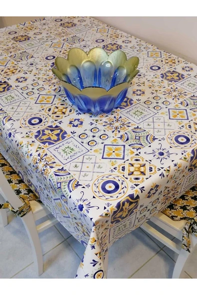 ELYAFLI PVC MUŞAMBA - DESENLİ SİLİNEBİLİR MASA ÖRTÜSÜ - Resim 3