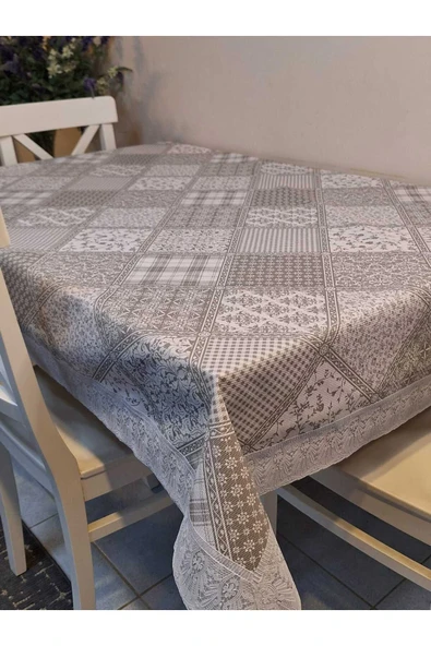Kaydırmaz Tabanlı Pvc Muşamba - Desenli Silinebilir 120 X 150 Hazır Masa Örtüsü - Resim 5