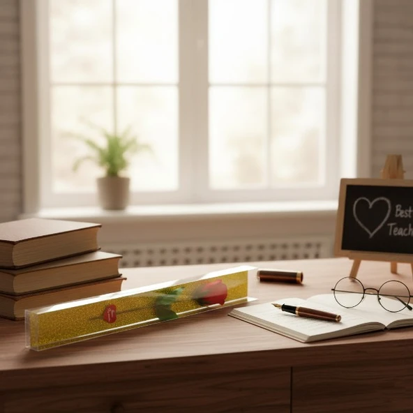 Şeffaf Simli Kutulu Gül - Öğretmenler Günü Hediyesi - Resim 4