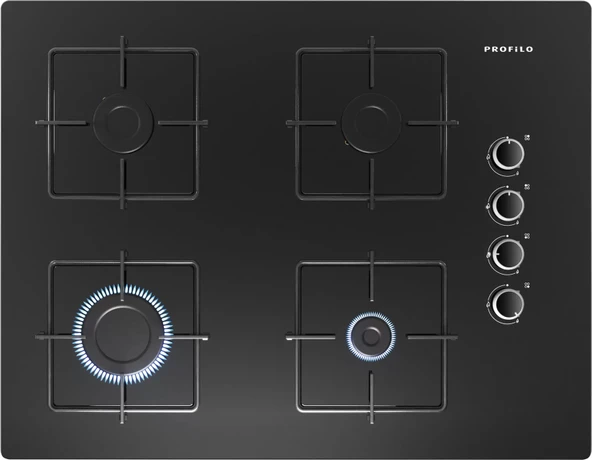 Profilo OO37P6O12D Ankastre Cam Ocak Siyah ürün görseli