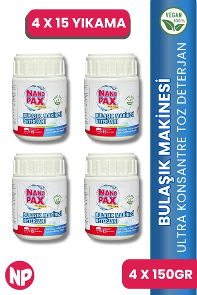 BULAŞIK MAKİNESİ PARLATICILI TOZ DETERJAN 4 X 150 GR ürün görseli 1