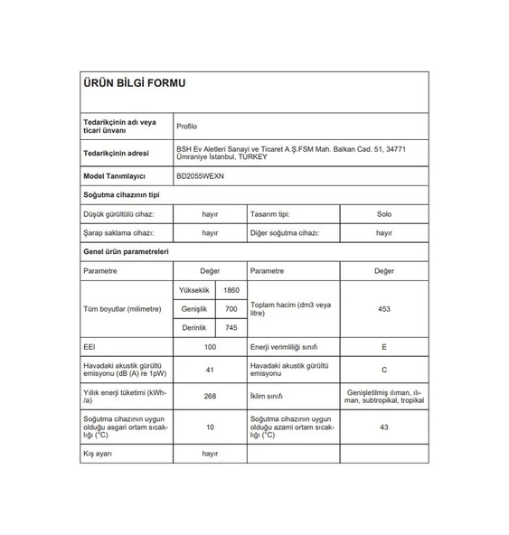 Profilo BD2055WEXN 453 L No-Frost Üstten Donduruculu Buzdolabı - Resim 8