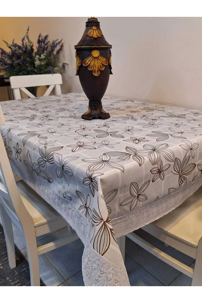 Kaydırmaz Tabanlı Pvc Muşamba - Desenli Silinebilir 120 X 150 Hazır Masa Örtüsü ürün görseli