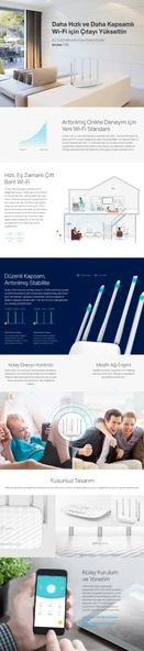 TP-Link Archer C60 4 Port 1350 Mbps Router - Resim 4