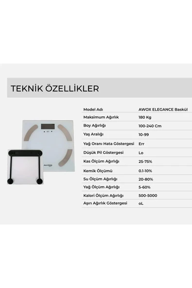 AWOX Elegance Vücut Analiz Baskül - Resim 2