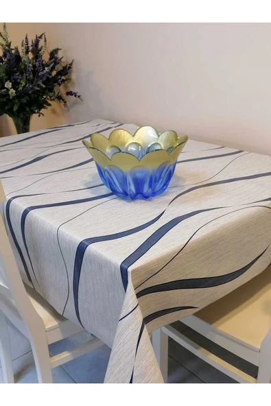 ELYAFLI PVC MUŞAMBA - DESENLİ SİLİNEBİLİR MASA ÖRTÜSÜ - Resim 4