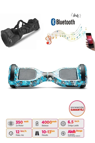 Elektrikli Kaykay Scooter Akıllı Denge Hoverboard + HoverKart + Çanta FULL LEDLİ EXTREM PAKET D20 - Resim 2