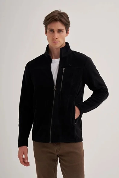 CAZ 56330 DİK YK. POLAR SWEAT HIRKA SİYAH ürün görseli 1