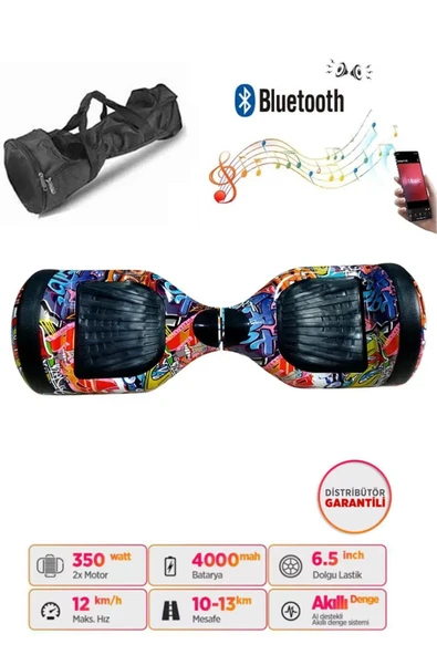 Elektrikli Kaykay Scooter Akıllı Denge Hoverboard + HoverKart + Çanta FULL LEDLİ EXTREM PAKET D11 - Resim 3