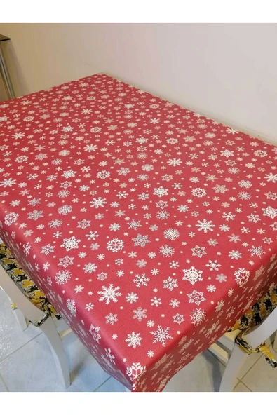 YENİ YIL DESENLİ ELYAFLI PVC MUŞAMBA - SİLİNEBİLİR MASA ÖRTÜSÜ - Resim 2