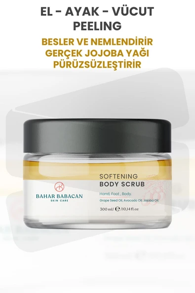 Bahar Babacan Jojoba Yağı Özütü Ve Mineral Tuzlu Yumuşatıcı Etkili El Ayak Vücut Peelingi 300ml - Resim 2
