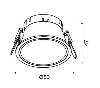 JUPITER JH711 B&S Beyaz-Siyah Sıva Altı Yuvarlak Spot Kasası - Resim 2