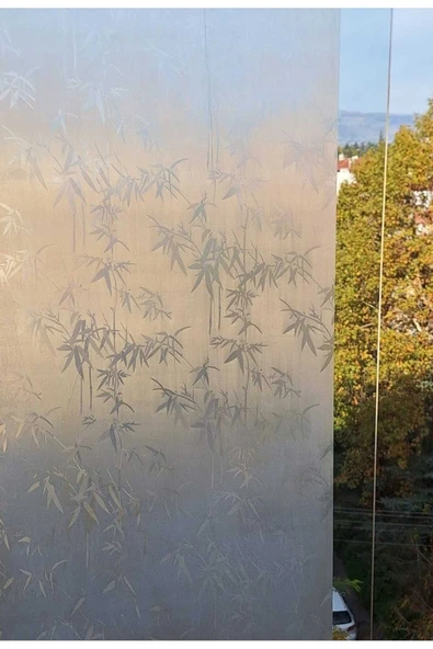 Dekoratif Şeffaf Cam Folyosu | Kendinden Yapışkanlı – Buzlu Cam Görünüm - Resim 2