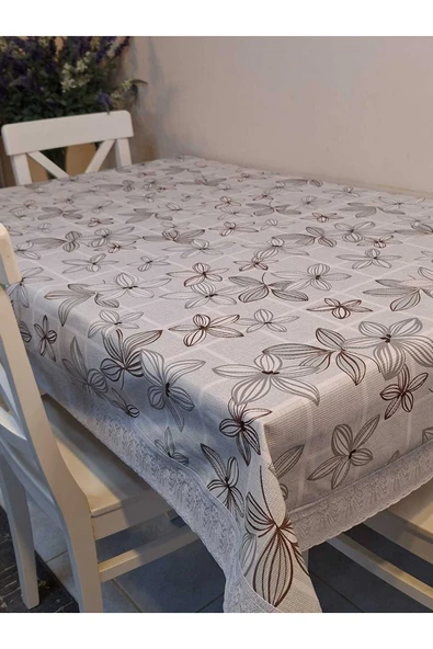 Kaydırmaz Tabanlı Pvc Muşamba - Desenli Silinebilir 120 X 150 Hazır Masa Örtüsü - Resim 5