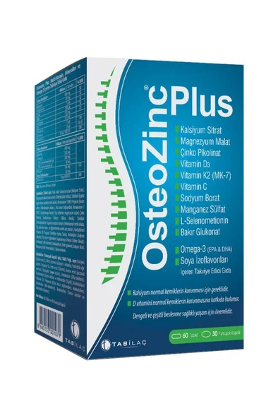 OsteoZinc Plus 60 Tablet + 30 Yumuşak Kapsül ürün görseli 1