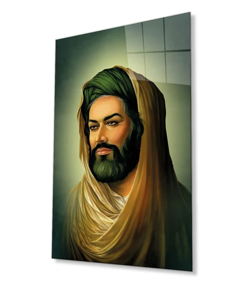 Hz. Ali Dini İslami Cam Tablo Ev ve Ofis Duvar Dekoru Hediyelik Büyük Tablo Dayanıklı Cam ürün görseli