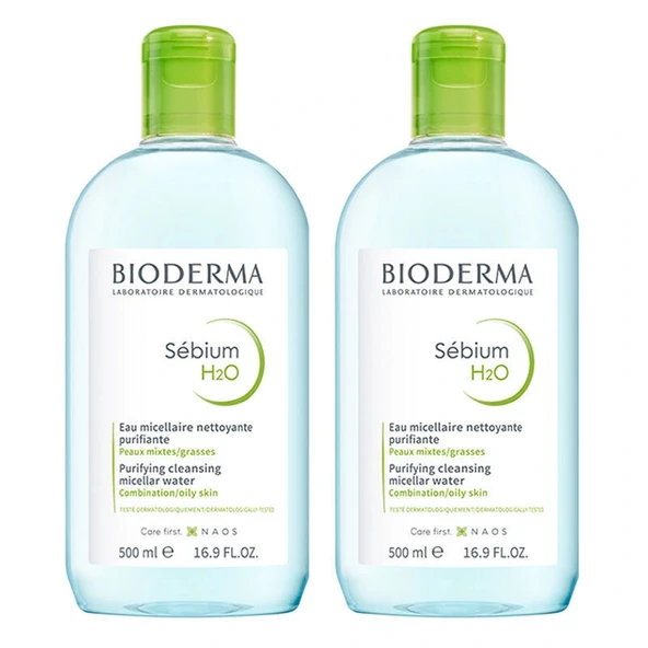 Bioderma Sebium H2O Yüz ve Makyaj Temizleme Suyu 2 x 500 ml - Resim 2