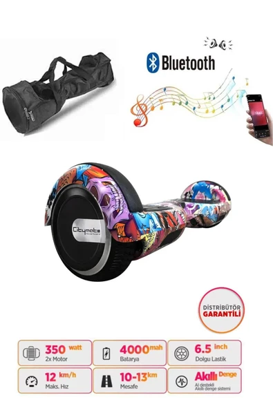 Elektrikli Kaykay Scooter Akıllı Denge Hoverboard + HoverKart + Çanta FULL LEDLİ EXTREM PAKET D16 - Resim 2