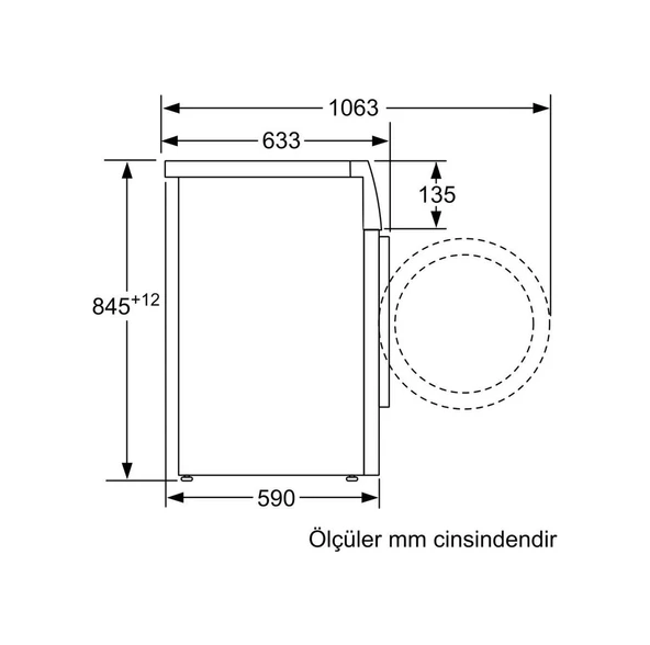 Profilo CMN12190TR 1200 Devir 9 KG Çamaşır Makinesi - Resim 4
