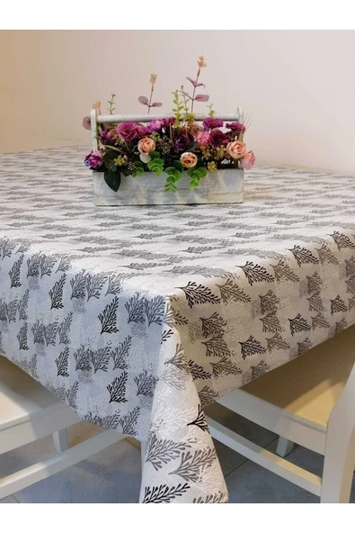 Kaydırmaz Tabanlı Pvc Muşamba - Desenli Silinebilir Masa Örtüsü - Resim 2