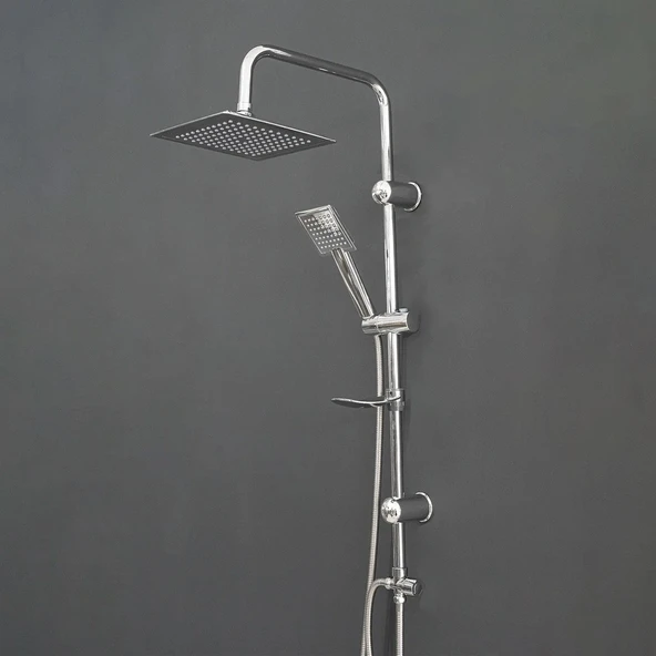 Kare Robot Tepe Duş Seti Takımı Yağmurlama Kare Banyo Duş Başlığı Sistemi Başlık Sabunluklu Duşu - Resim 7