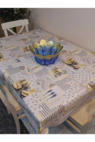 Kaydırmaz Tabanlı Pvc Muşamba - Desenli Silinebilir 120 X 150 Hazır Masa Örtüsü - Resim 3