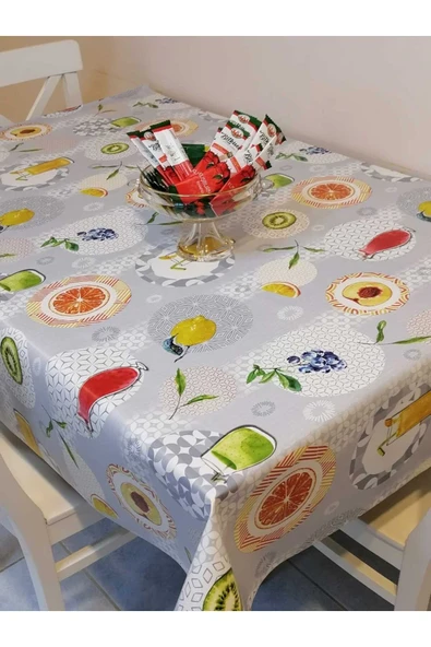 Elyaflı Pvc Muşamba - Desenli Silinebilir Masa Örtüsü - Resim 3