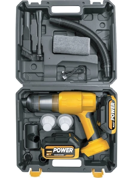 AUHMA 25000MAH Çift Bataryalı 20000PA Ultra Çekim Güçlü Çantalı Yedek Filtreli Araç Temizleme Süpürgesi - Resim 5