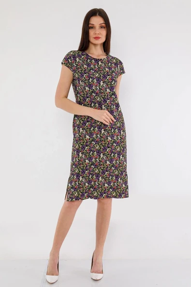 ALEXANDERGARDI Çiçek Desenli Yırtmaçlı Elbise (B21-41801) ürün görseli