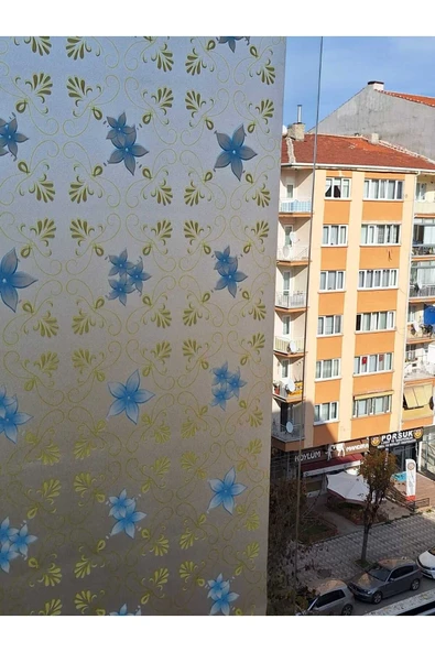 Cam Filmi Kaplama Statik Folyo Buzlu Desenli Duşa Kabin Pencere Ofis Dekorasyon - Resim 2