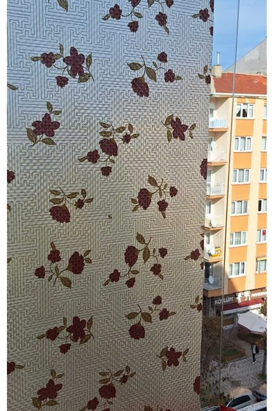 Cam Filmi Kaplama Statik Folyo Buzlu Desenli Duşa Kabin Pencere Ofis Dekorasyon - Resim 4