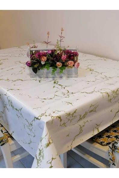 ELYAFLI PVC MUŞAMBA - DESENLİ SİLİNEBİLİR MASA ÖRTÜSÜ - Resim 2