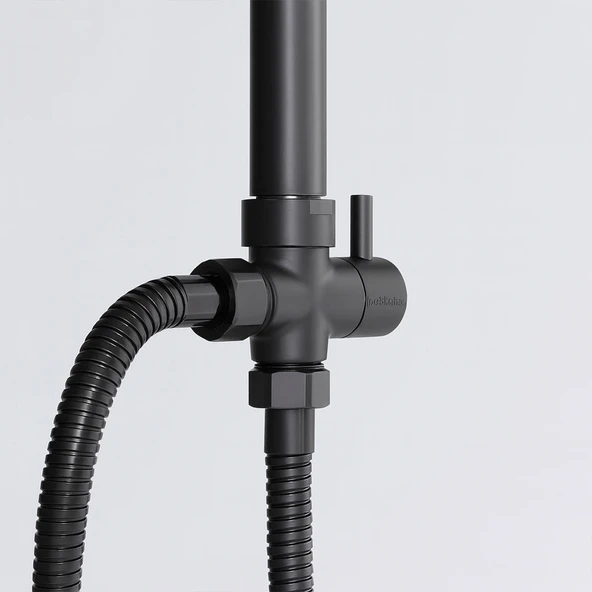 Robot Duş Seti Siyah Tam Takım Lüks Yağmurlama ve Çok Fonksiyonlu El Duşu Başlıklı Vidalı Duş Sistemi - Resim 2