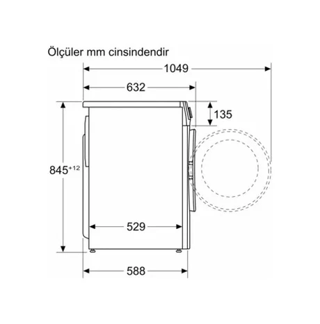 Profilo CGA254Z1TR 10 KG 1400 Devir Çamaşır Makinesi - Resim 5