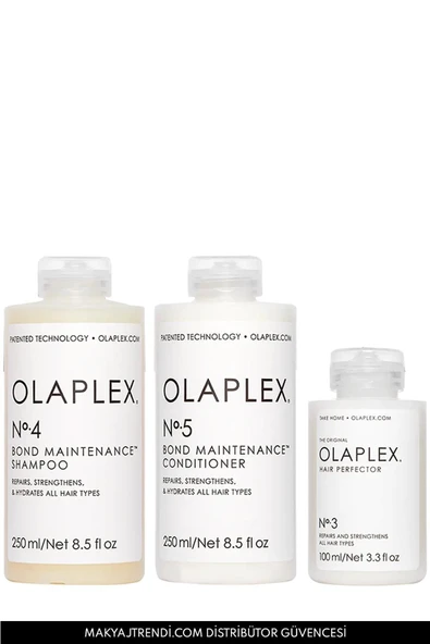 Olaplex Bond Maintenance System - Saç Kusursuzlaştırıcı & Bağ Güçlendirici Üçlü Bakım Seti ürün görseli 1
