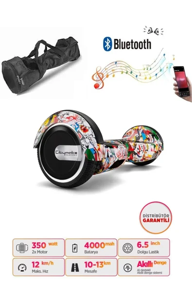 Elektrikli Kaykay Scooter Akıllı Denge Hoverboard + HoverKart + Çanta FULL LEDLİ EXTREM PAKET D19 - Resim 3