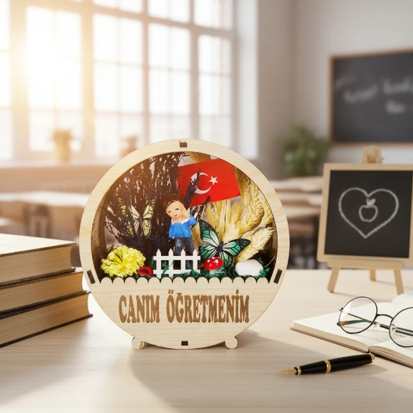 Yuvarlak Saksı Teraryum - Öğretmenler Günü Hediyesi - Resim 3