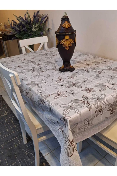 Kaydırmaz Tabanlı Pvc Muşamba - Desenli Silinebilir 120 X 150 Hazır Masa Örtüsü - Resim 2