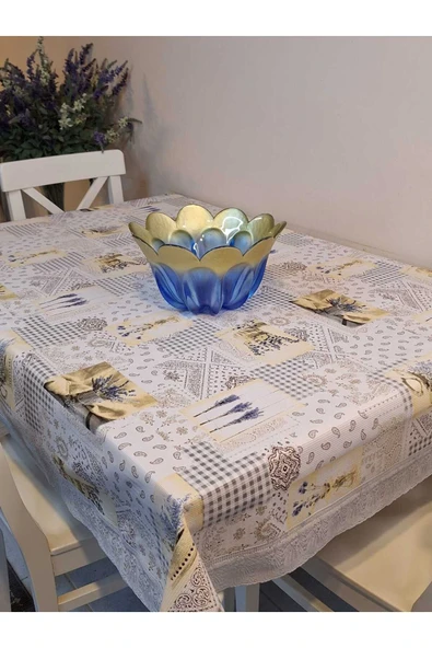 Kaydırmaz Tabanlı Pvc Muşamba - Desenli Silinebilir 120 X 150 Hazır Masa Örtüsü - Resim 2