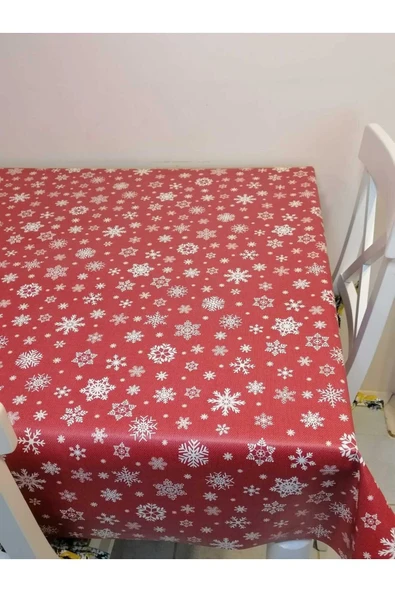 YENİ YIL DESENLİ ELYAFLI PVC MUŞAMBA - SİLİNEBİLİR MASA ÖRTÜSÜ - Resim 3