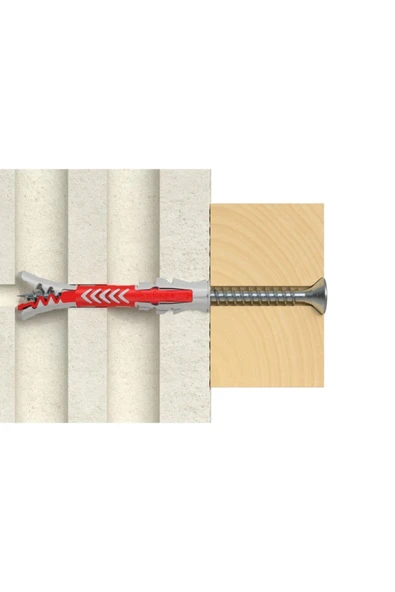 Fischer DuoPower 8 x 40, güçlü 2 bileşenli dübel, beton, tuğla, taş, alçı yapı plakaları vb. sabitlemek için plastik dübel, vidasız, 100 adet - Resim 2