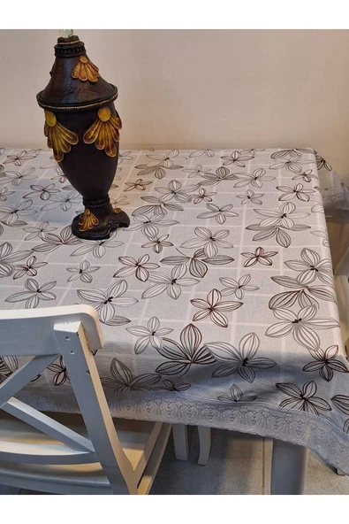 Kaydırmaz Tabanlı Pvc Muşamba - Desenli Silinebilir 120 X 150 Hazır Masa Örtüsü - Resim 4