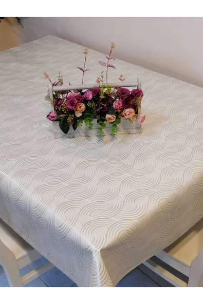 ELYAFLI PVC MUŞAMBA - DESENLİ SİLİNEBİLİR MASA ÖRTÜSÜ - Resim 5