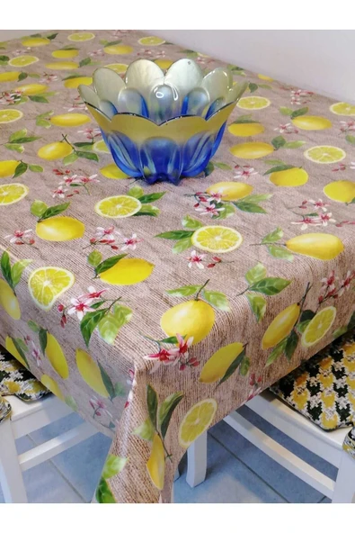 ELYAFLI PVC MUŞAMBA - DESENLİ SİLİNEBİLİR MASA ÖRTÜSÜ - Resim 4