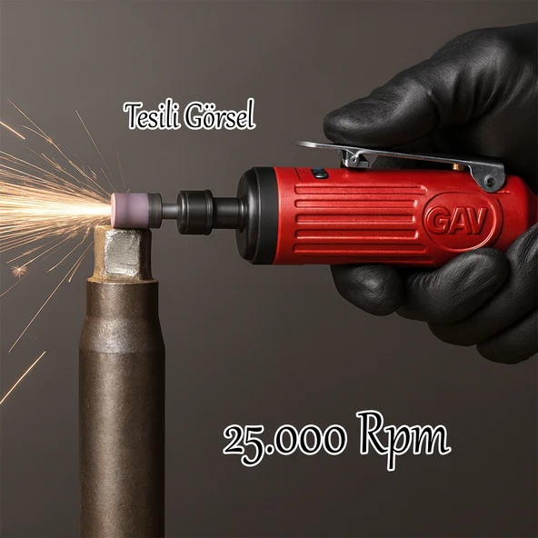 Havalı Kalıpçı Taşlama Makinesi Kompresör Uyumlu Jak Girişli 0.3 HP 25000 Rpm 6.5 Bar 1/4" 6 mm Pens - Resim 4