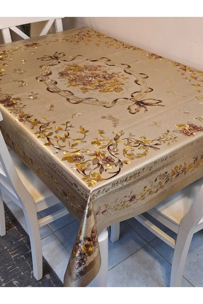 120 x 150  Hazır Metalik Pano Muşamba Pvc Masa Örtüsü - Resim 3