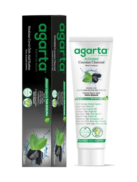 Agarta  Beyazlatıcı Glütensiz Aktif Karbonlu Diş Macunu 100 Ml x 3 Adet - Resim 2