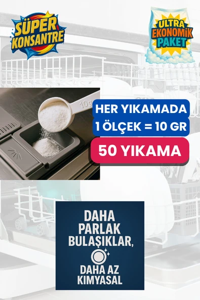 BULAŞIK MAKİNESİ PARLATICILI TOZ DETERJAN 2 X 150 GR - Resim 4